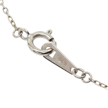 K10WGホワイトゴールドダイヤリーフモチーフペンダントネックレス