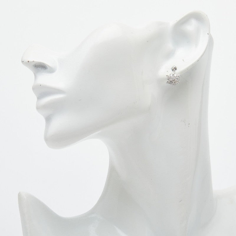 Pt900 プラチナ ダイヤモンド スノーモチーフ ピアス