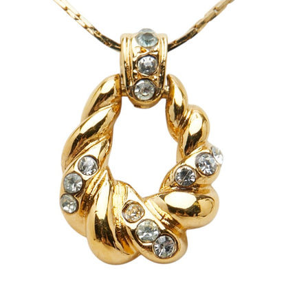 イヴサンローラン ロゴ オープンドロップ ペンダントネックレス