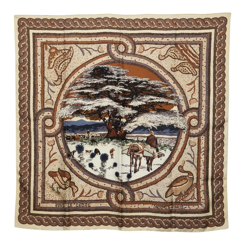 エルメス カレ90 SOUS LE GIDE DE MARS シルクスカーフ