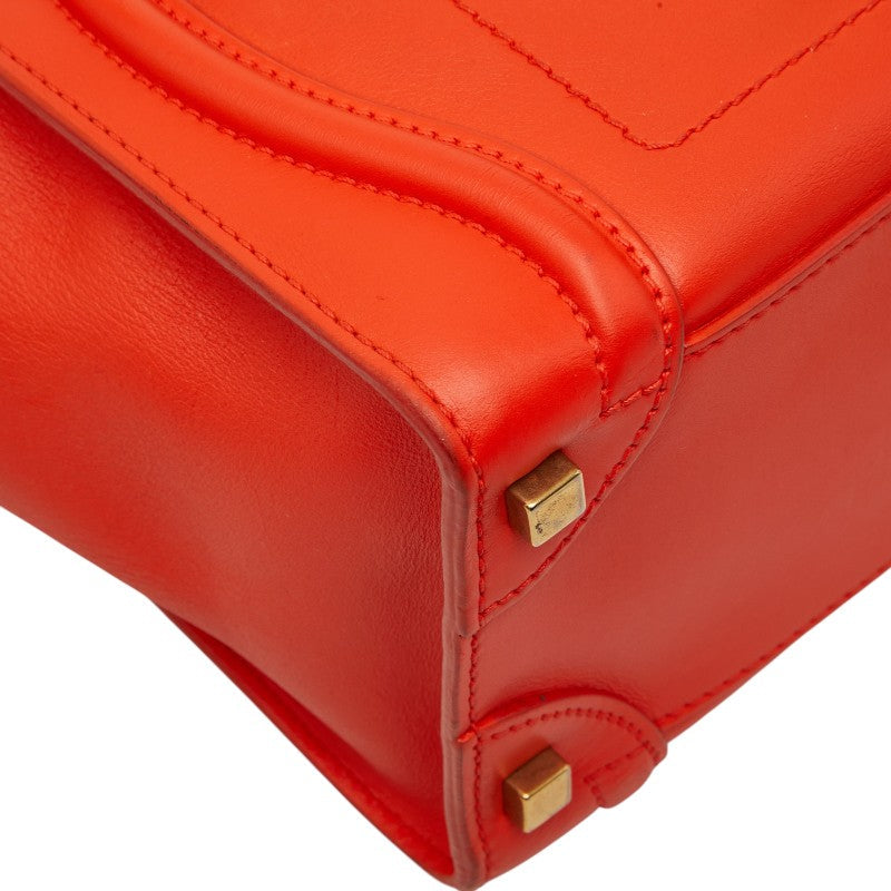 セリーヌ Luggage micro shopper レザー ハンドバッグ