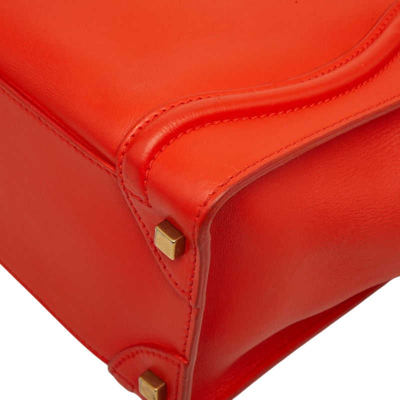 セリーヌ Luggage micro shopper レザー ハンドバッグ