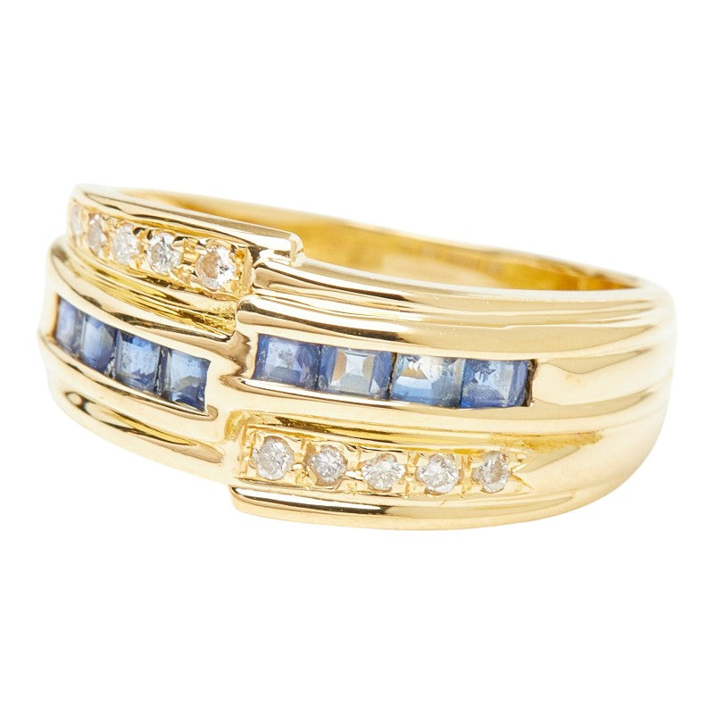 Au750 サファイア ダイヤモンド リング