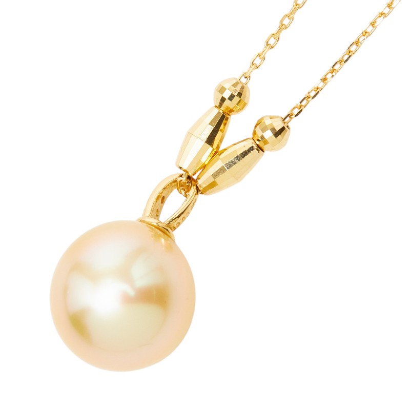 K18イエローゴールド パール ダイヤモンド ペンダントネックレス