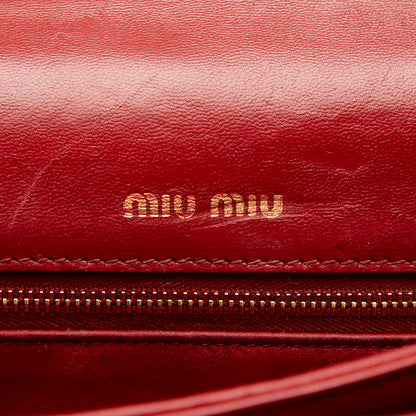 ミュウミュウ ソリテール マテラッセ レザー ショルダーバッグ