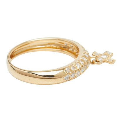 K18YGダイヤクロスリング