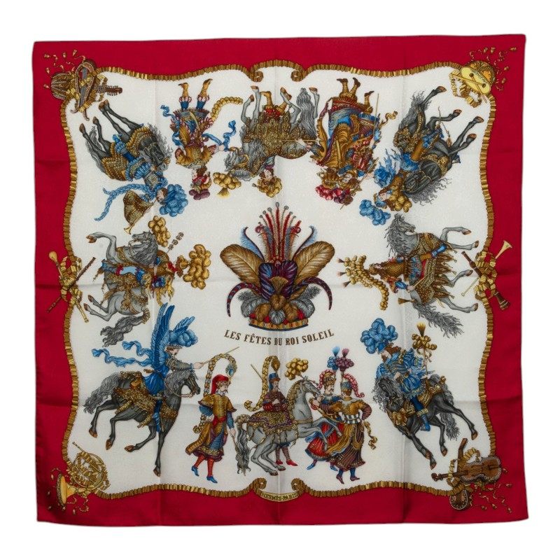 エルメス LES FETES DU ROI SOLEIL シルクカレ90