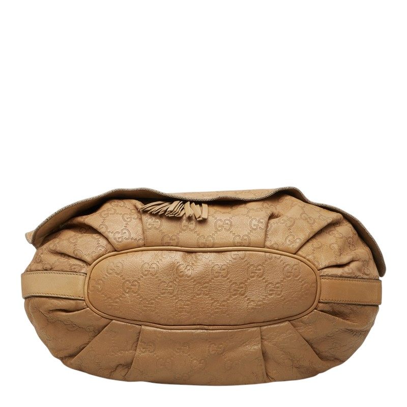 グッチ グッチシマ フラップ フリンジ 巾着 ハートモチーフ レザー ショルダーバッグ