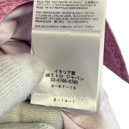 ETRO ペイズリー刺繍半袖オープンカラーシャツ