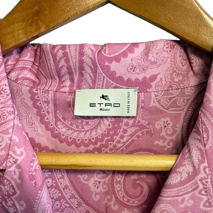 ETRO ペイズリー刺繍半袖オープンカラーシャツ
