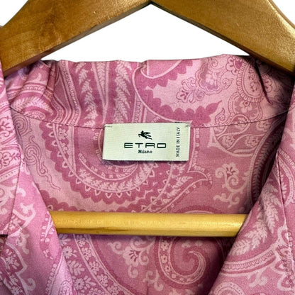 ETRO ペイズリー刺繍半袖オープンカラーシャツ