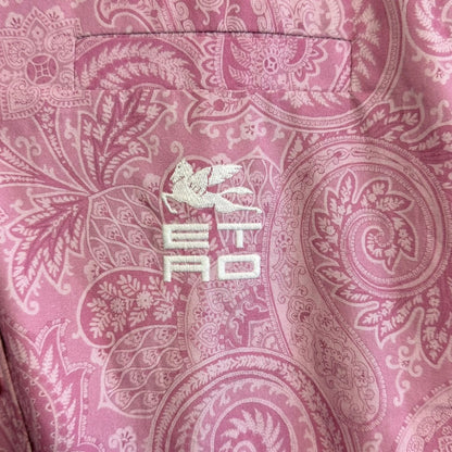 ETRO ペイズリー刺繍半袖オープンカラーシャツ