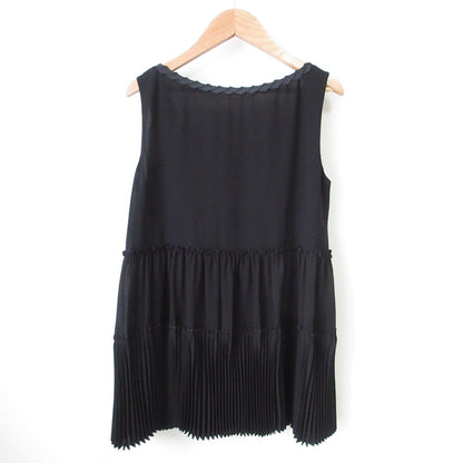 FOXEY NEW YORK ティアードプリーツノースリーブブラウス
