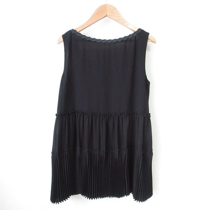 FOXEY NEW YORK ティアードプリーツノースリーブブラウス