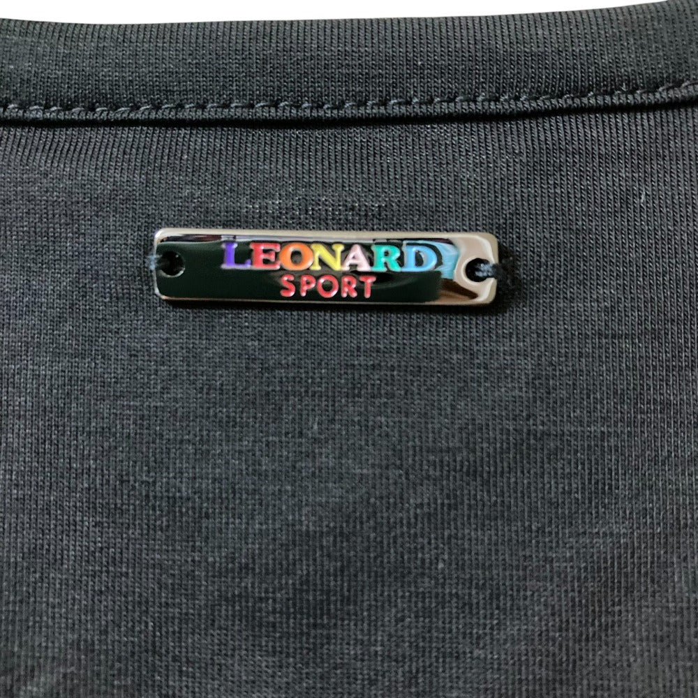 レオナールスポーツ フラワー刺繍ロゴプリントコットンTシャツ