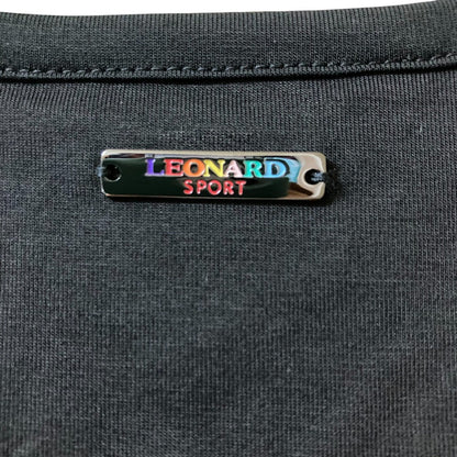 レオナールスポーツ フラワー刺繍ロゴプリントコットンTシャツ