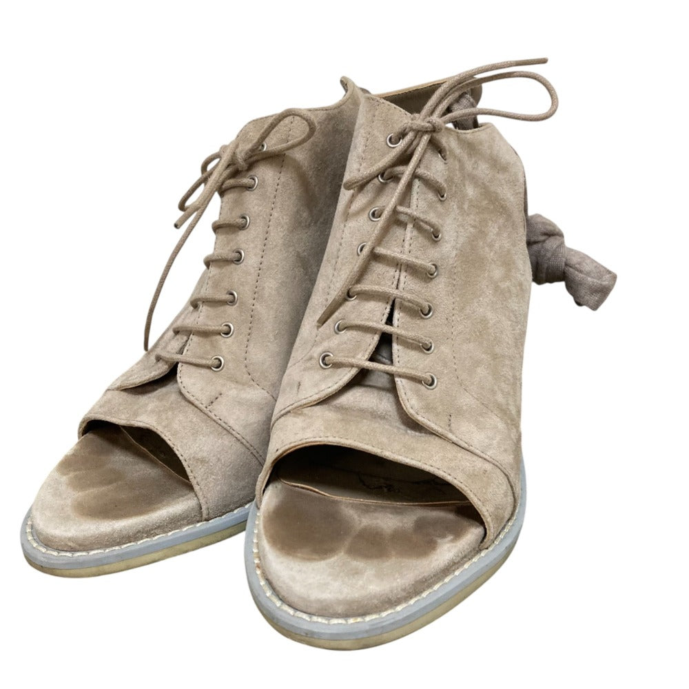 Brunello Cucinelli スエードレースアップヒールサンダル