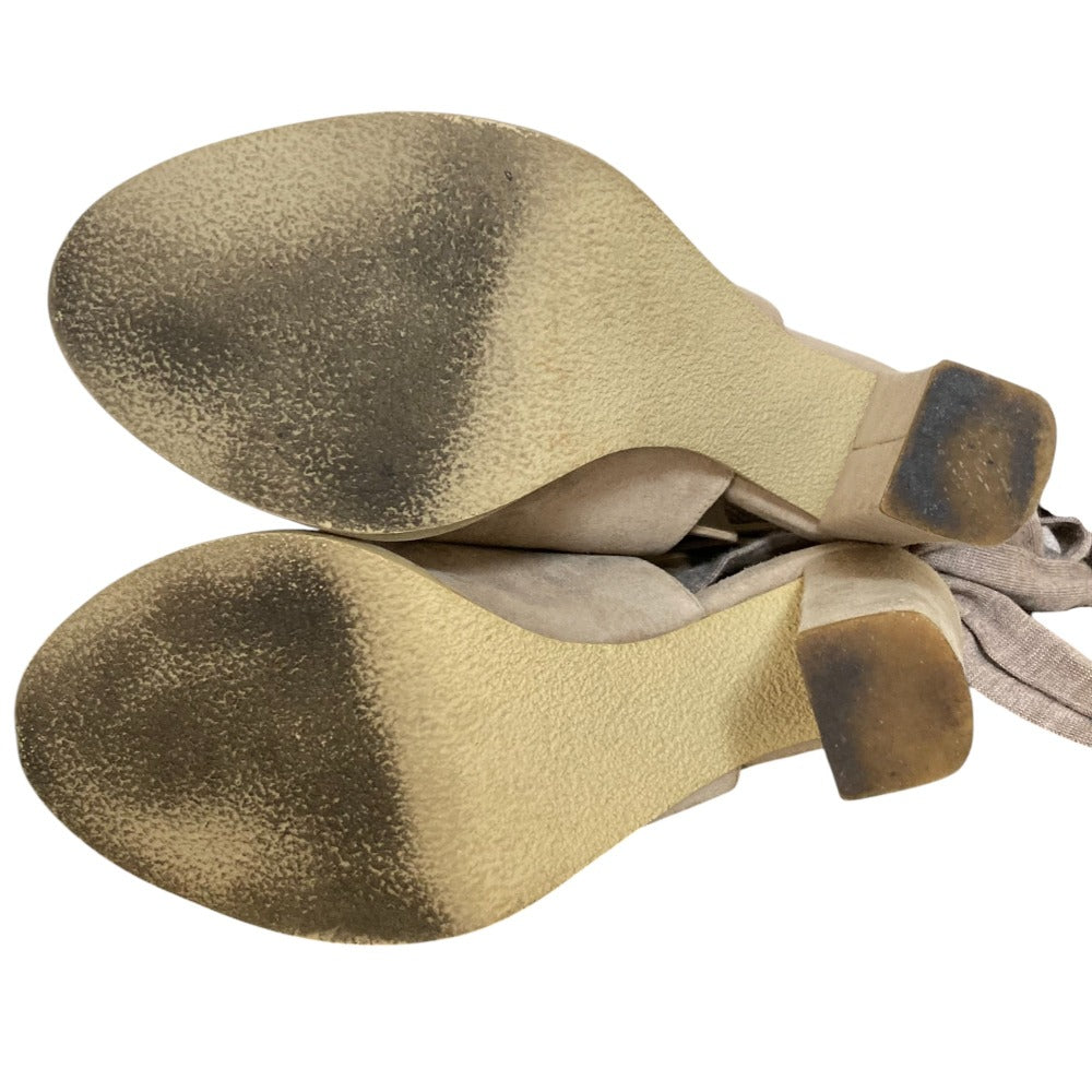 Brunello Cucinelli スエードレースアップヒールサンダル