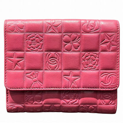 シャネル アイコンライン ラムスキン二つ折り財布
