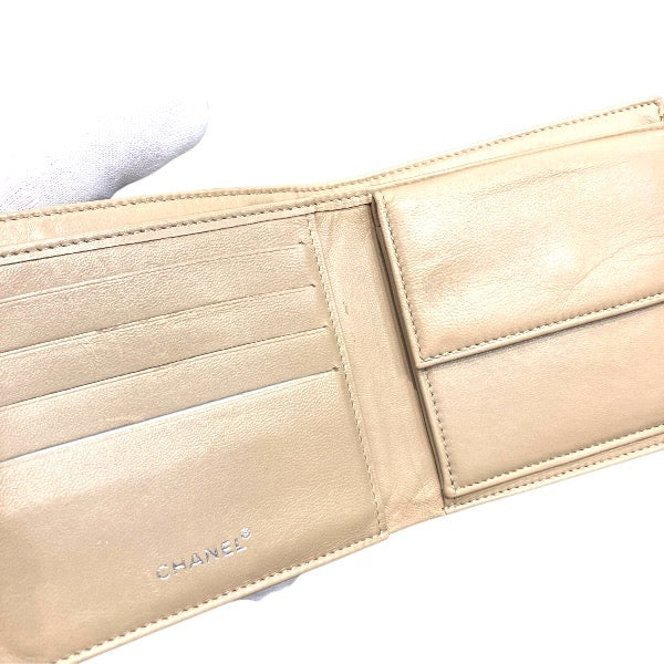 シャネル ニュートラベルライン キャンバスレザー財布