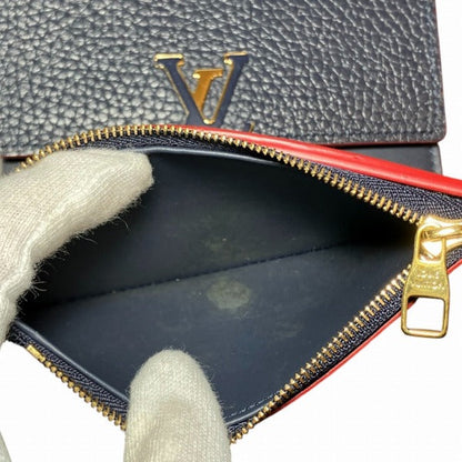 ルイヴィトン ポルトフォイユカプシーヌコンパクト レザー三つ折り財布
