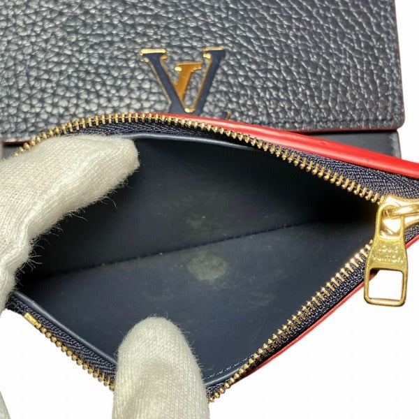 ルイヴィトン ポルトフォイユカプシーヌコンパクト レザー三つ折り財布