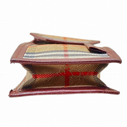 バーバリー ノバチェック キャンバス レザー ペンケース