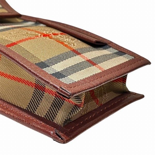 バーバリー ノバチェック キャンバス レザー ペンケース