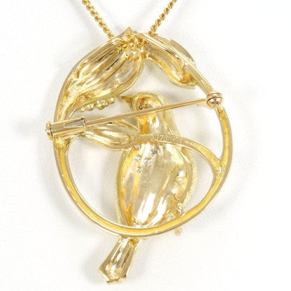 Au750 Yellow Gold Diamond 2way Necklace Brooch