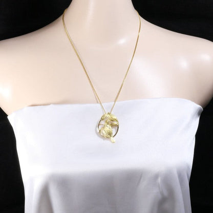 Au750 Yellow Gold Diamond 2way Necklace Brooch