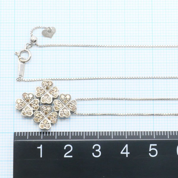 Au750 ホワイト ゴールド ネックレス ブラウン ダイヤモンド ネックレス