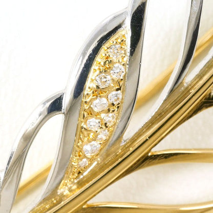 PT900 プラチナ Au750 イエロー ゴールド ブローチ