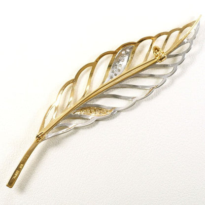 PT900 プラチナ Au750 イエロー ゴールド ブローチ