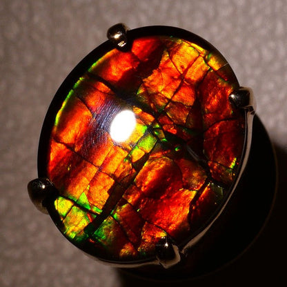 14K イエロー ゴールド 合金 アンモライト ブローチ