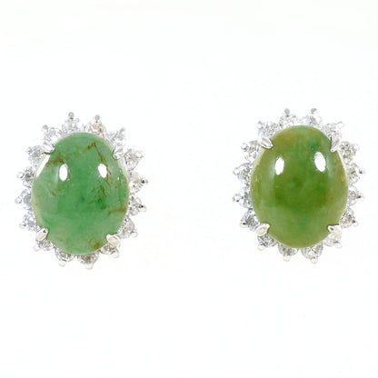 プラチナ ヒスイ ダイヤモンド ピアス