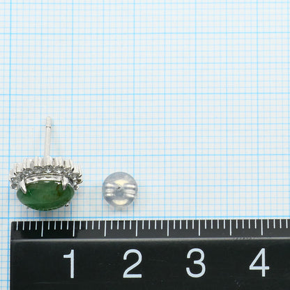 プラチナ ヒスイ ダイヤモンド ピアス