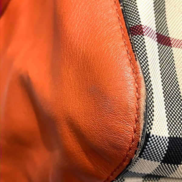 バーバリー ノバ チェック レザー キャンバス トートバッグ