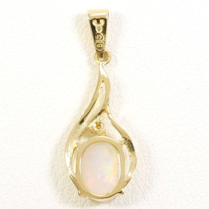 K14 イエロー ゴールド オパール ダイヤモンド ペンダント