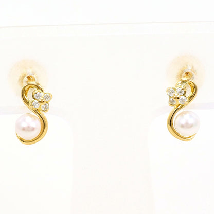 ヴァンドーム青山 K18YG パール ダイヤモンド ピアス