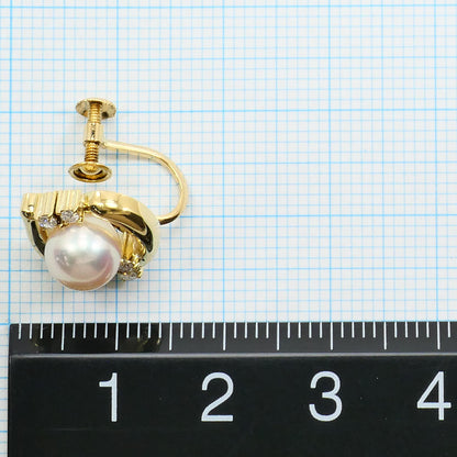 Au750 アコヤ真珠 ダイヤモンド イヤリング