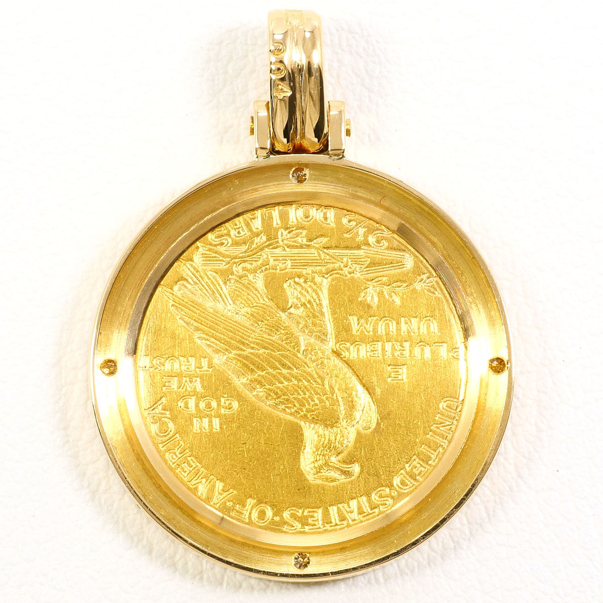 Au900 コイン Au750 ペンダント トップ ダイヤモンド