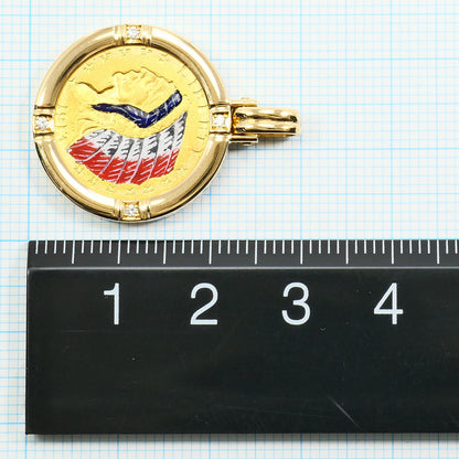 Au900 コイン Au750 ペンダント トップ ダイヤモンド