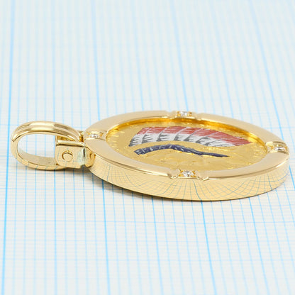 Au900 コイン Au750 ペンダント トップ ダイヤモンド