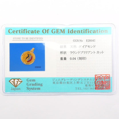 Au900 コイン Au750 ペンダント トップ ダイヤモンド