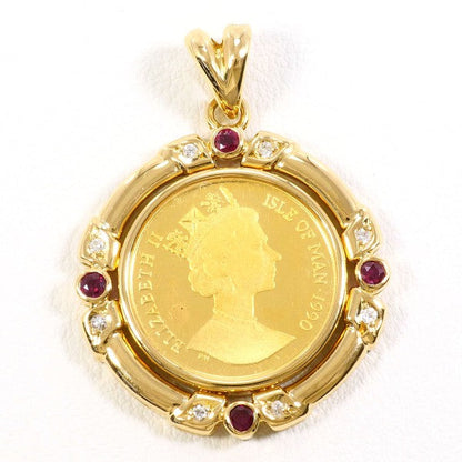 K24 K18YG キャット コイン ペンダント