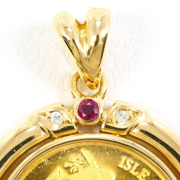 K24 K18YG キャット コイン ペンダント