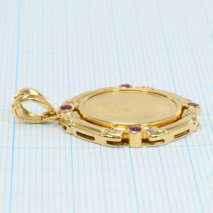 K24 K18YG キャット コイン ペンダント