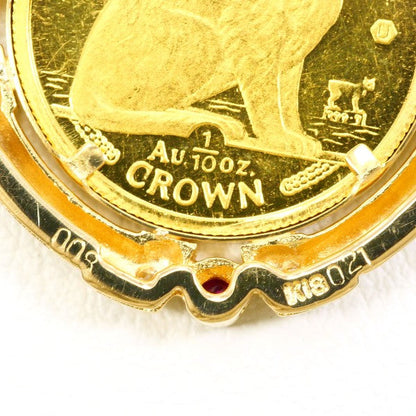 K24 K18YG キャット コイン ペンダント