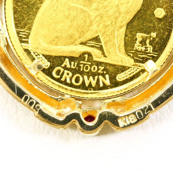 K24 K18YG キャット コイン ペンダント