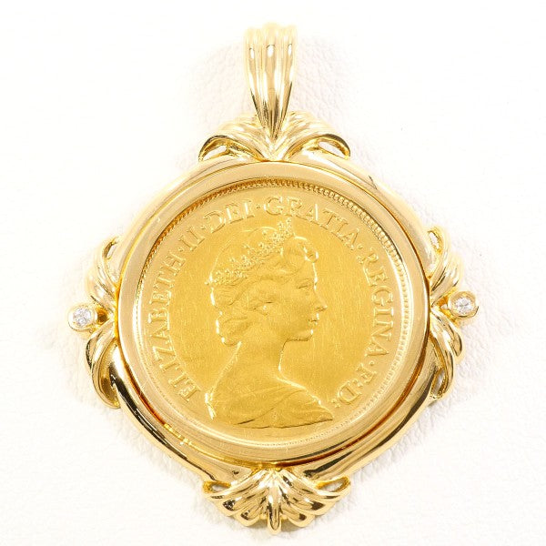 Au916 Au750 コイン ペンダント トップ ジュエリー